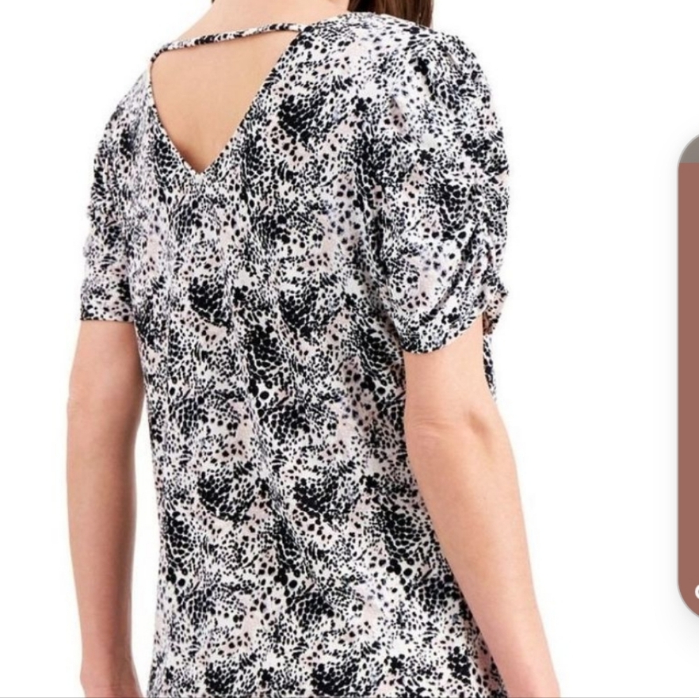 JPR Studio Ruched-Sleeve Top Deep Pacific Small - Picture 2 of 7